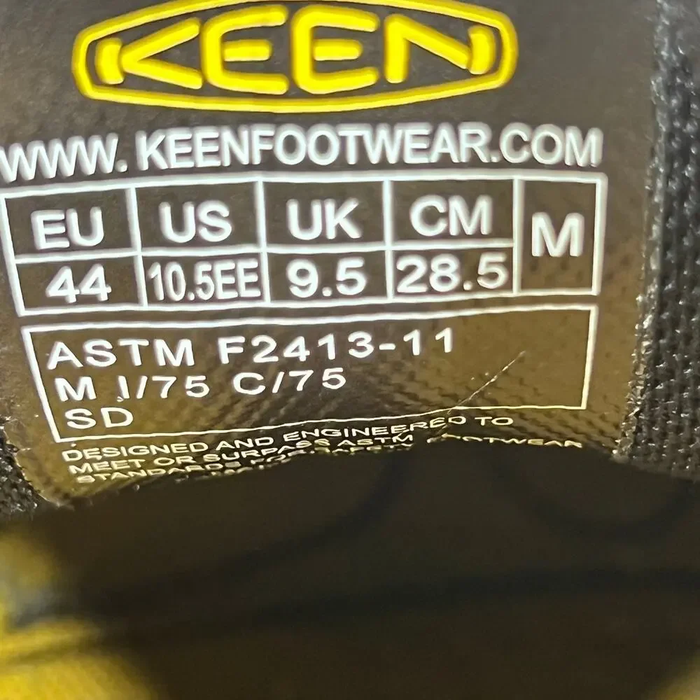 Keen Utility Black Steel Toe Slip Resistant Wide Work Shoes Size 10.5 EE